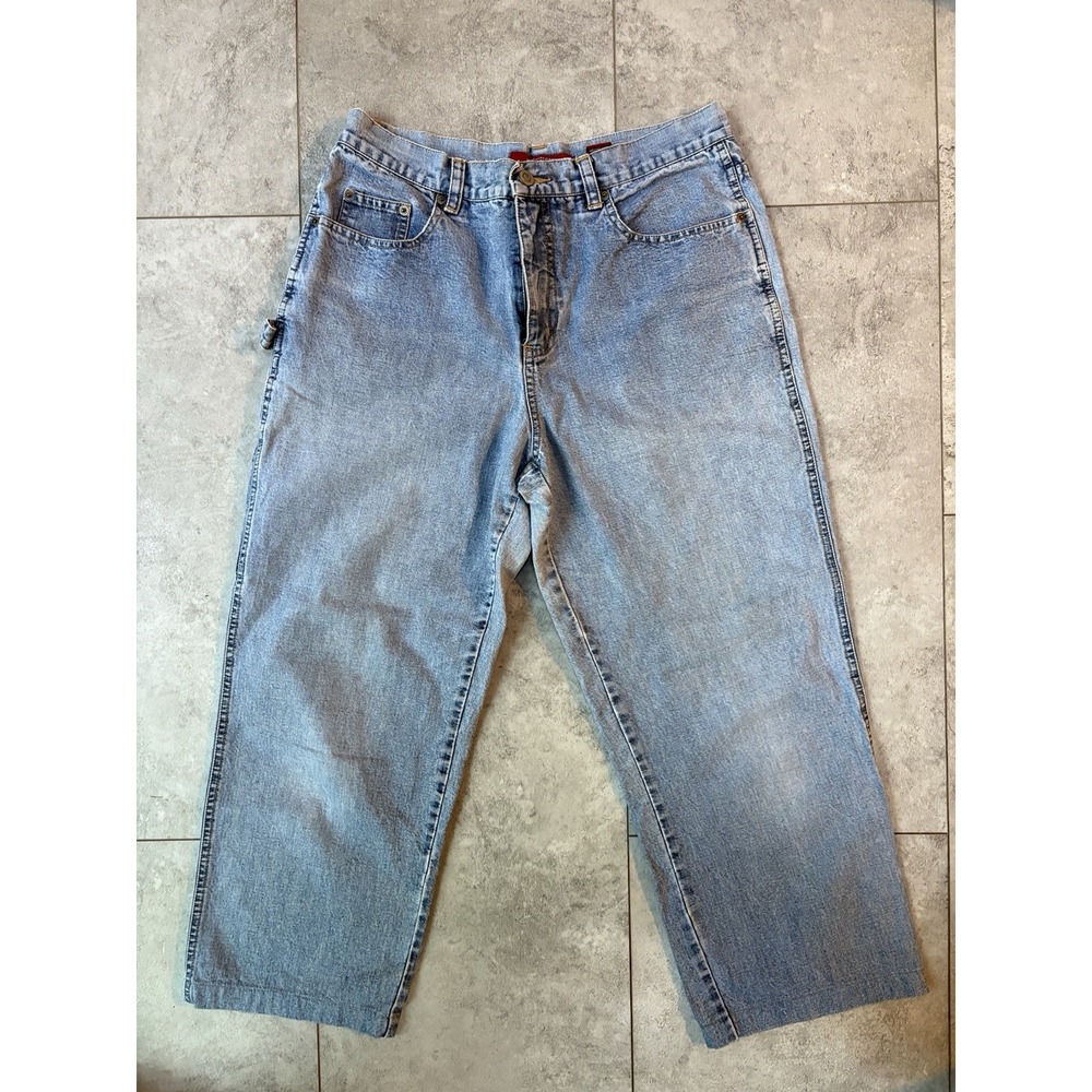 Y2K Limited Jeans Women's Light Baggy Cropped Jeans 100% Cotton Size 10 Vintage